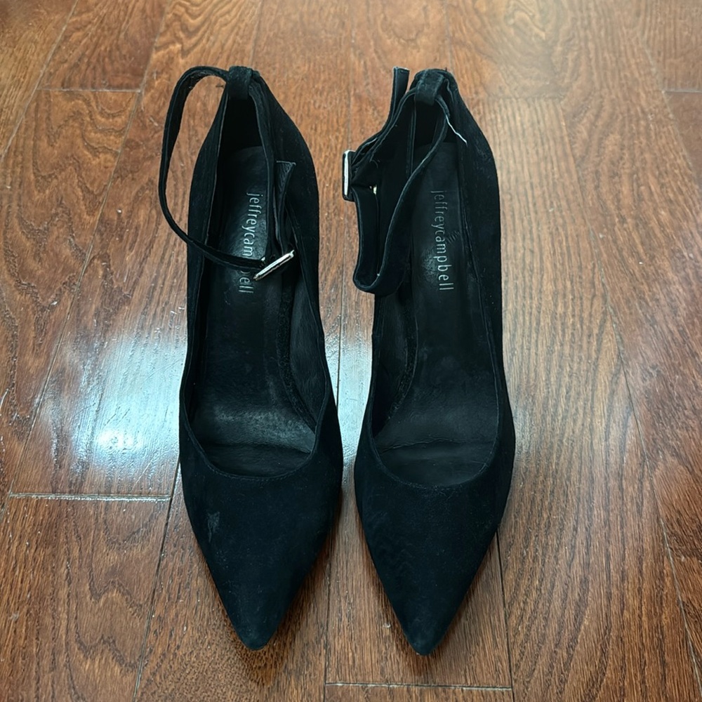 BLACK SUEDE JEFFREY CAMPBELL STILETTO HEELS
